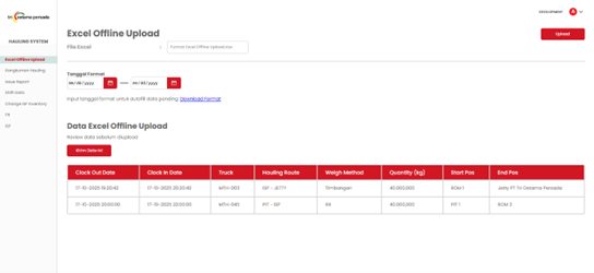 Data Excel Offline Upload